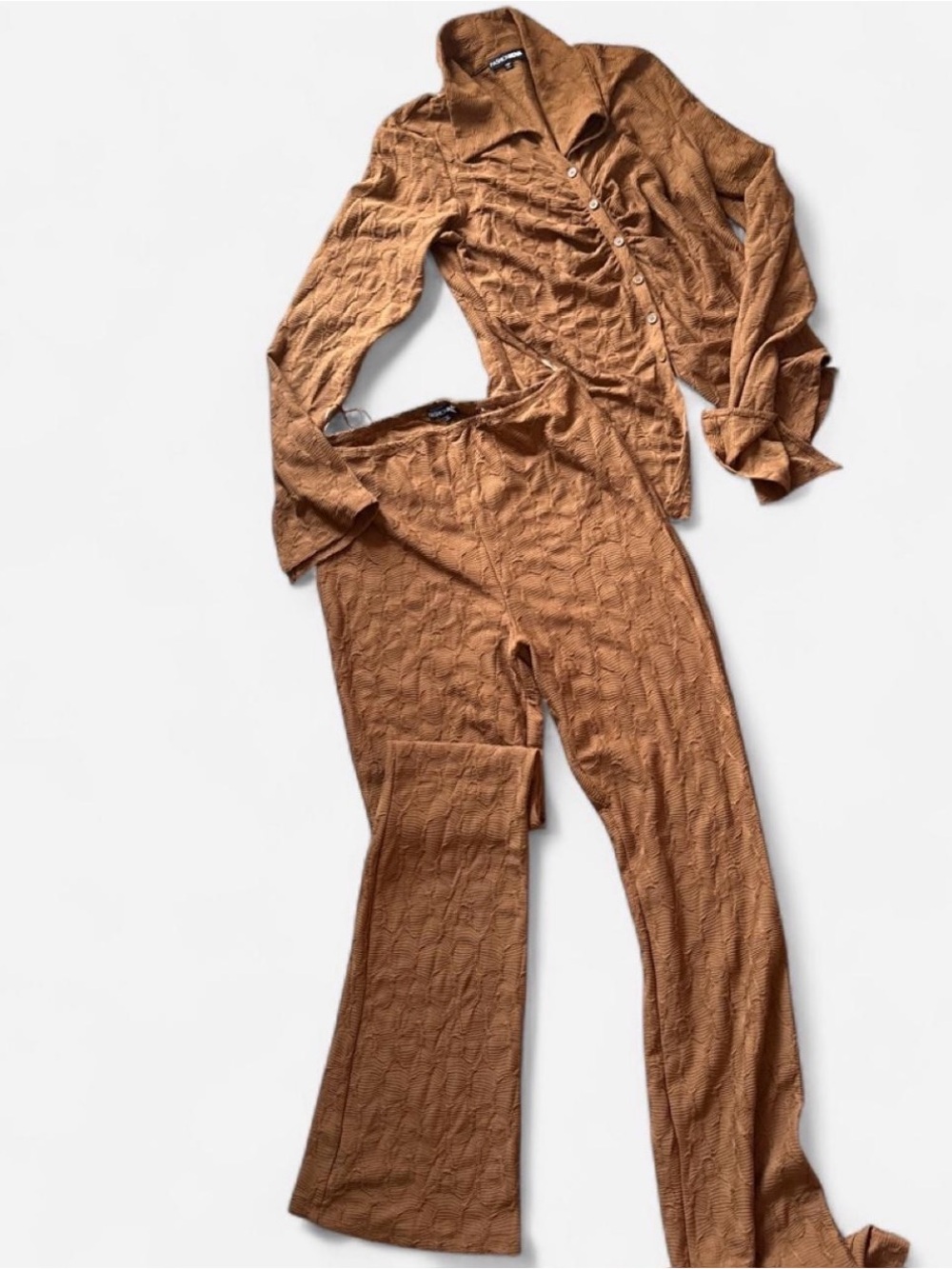 Fashion Nova Brown Knit Flare Pants